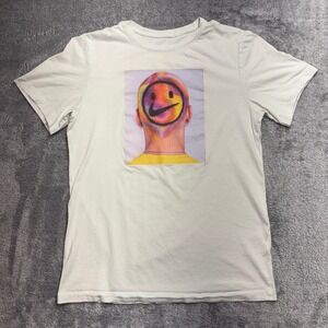 Nike Graphic Tee Men Small Light Green Good Smiley Face Photo Print DQ1080-394